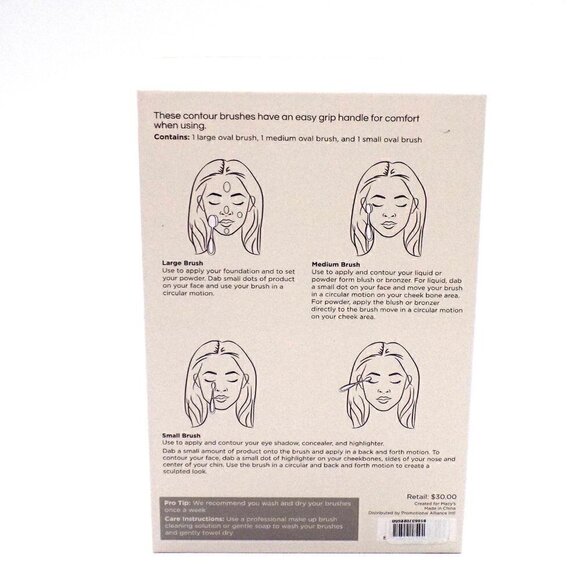 Contouring Makeup Brush Set Created for Macy's 3-pc. Angled Handles - Picture 3 of 4